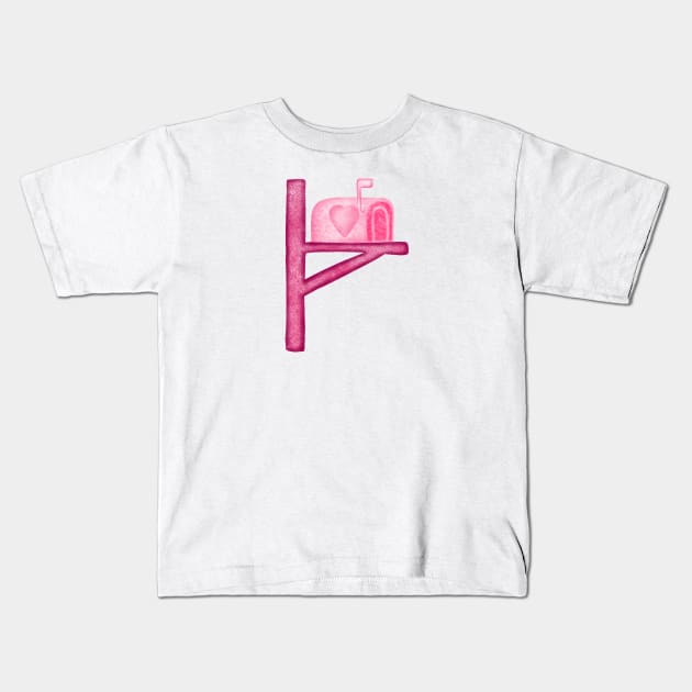 Valentine Mail Box Love Heart Kids T-Shirt by Aisiiyan